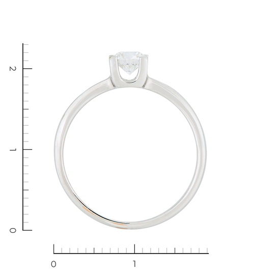 Кольцо из белого золота 585 пробы c 1 бриллиантом, Л28100567 за 89000
