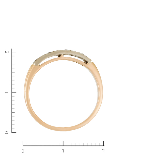 Кольцо из комбинированного золота 585 пробы c 8 бриллиантами, Л60020816 за 30800