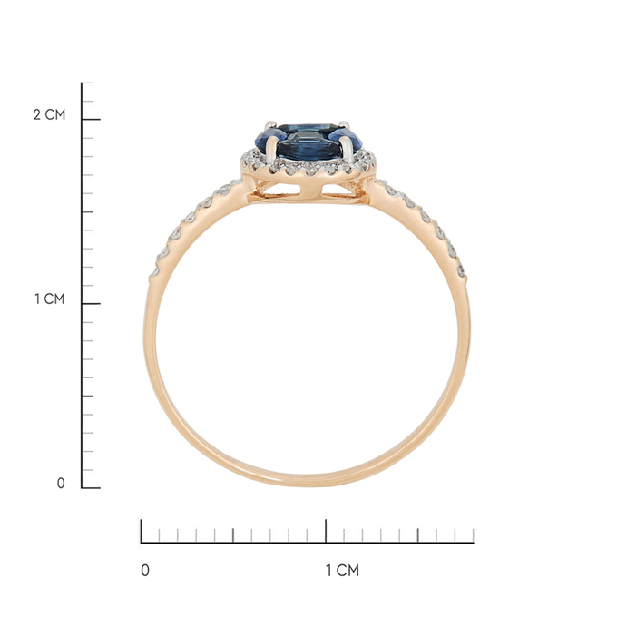 Кольцо из золота 585 пробы c сапфирами и бриллиантами, Л 1116 0171 за 23600