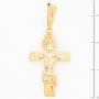 Крестик из комбинированного золота 585 пробы c 4 бриллиантами Л18109016 фото 2