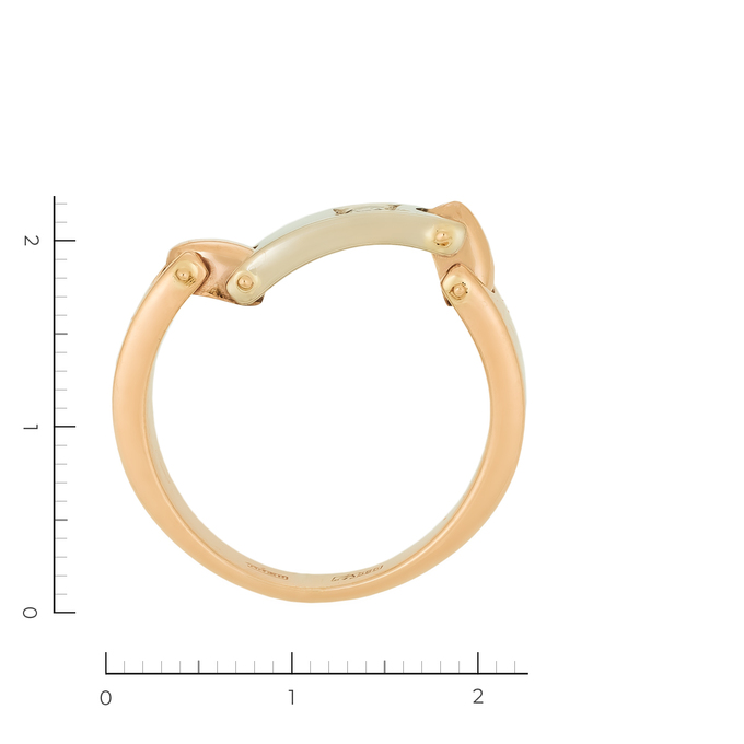 Кольцо из комбинированного золота 585 пробы c 1 бриллиантом, Л 3503 4378 за 49000