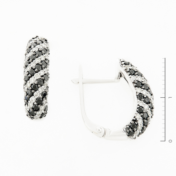 Серьги из белого золота 585 пробы c 150 бриллиантами