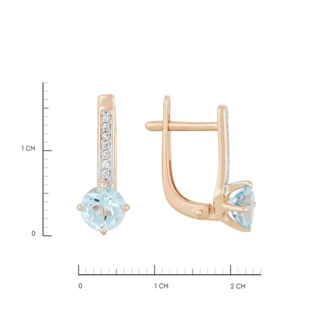 Серьги из золота 585 пробы c топазами и фианитами, Л 6002 4013 за 18240