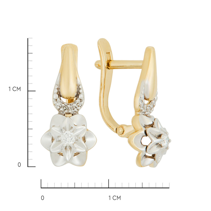 Серьги из золота 585 пробы с бриллиантами, Ц О007 4146 за 33600