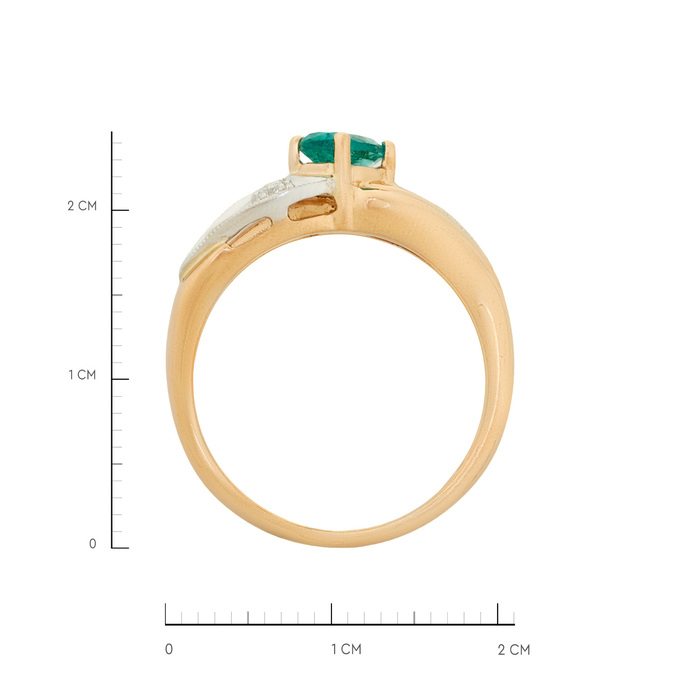 Кольцо из золота 585 пробы c изумрудом и бриллиантами, Л 2912 7832 за 52400