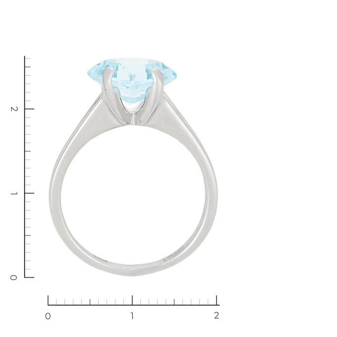 Кольцо из белого золота 585 пробы c 1 топазом