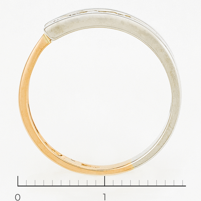 Кольцо из комбинированного золота 585 пробы c 5 бриллиантами, Л 4506 4496 за 24720