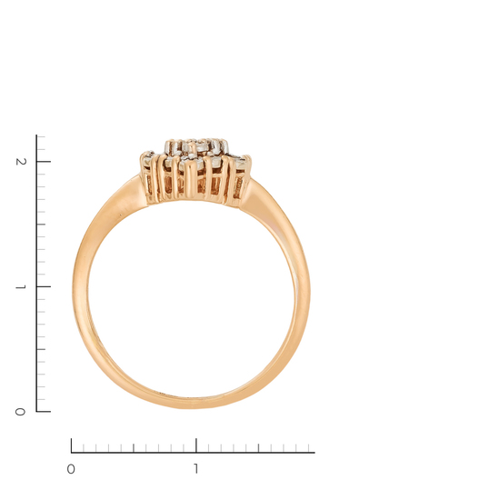 Кольцо из комбинированного золота 585 пробы c 5 бриллиантами, Л11150575 за 25520
