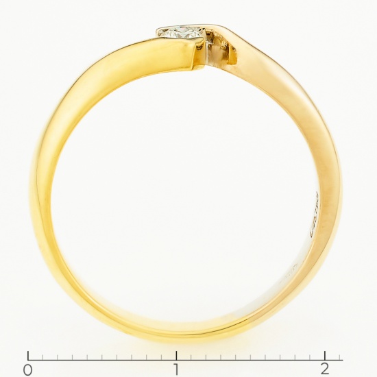 Кольцо из комбинированного золота 750 пробы c 1 бриллиантом, Л30129837 за 24450
