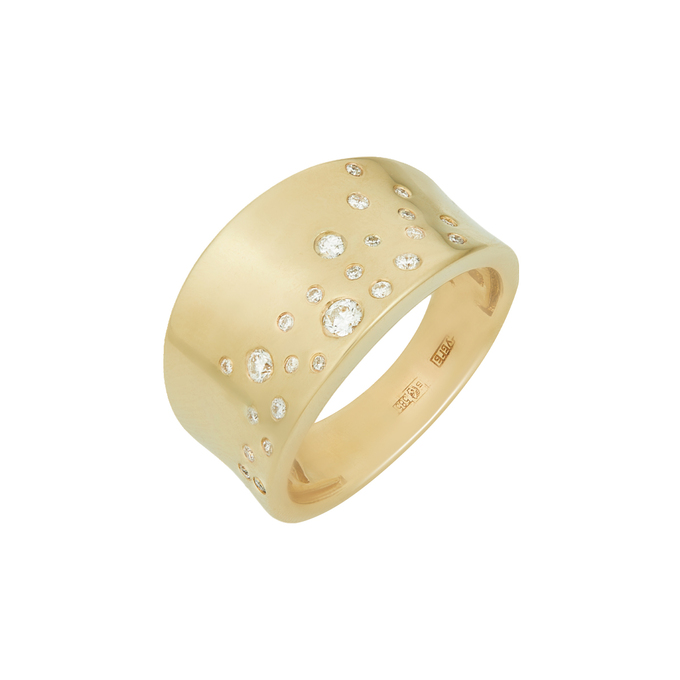 Кольцо из золота 585 пробы c бриллиантами