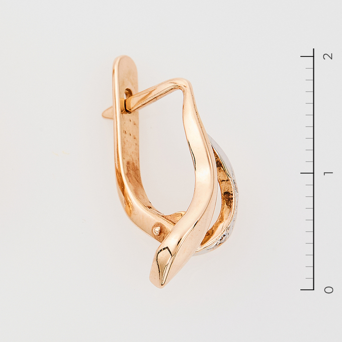 Серьги из золота 585 пробы c 6 бриллиантами