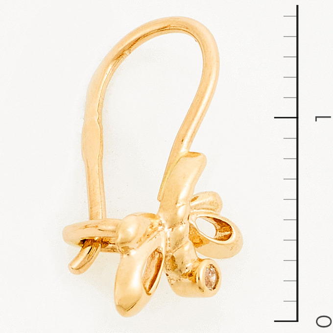 Серьги из красного золота 585 пробы c фианитами