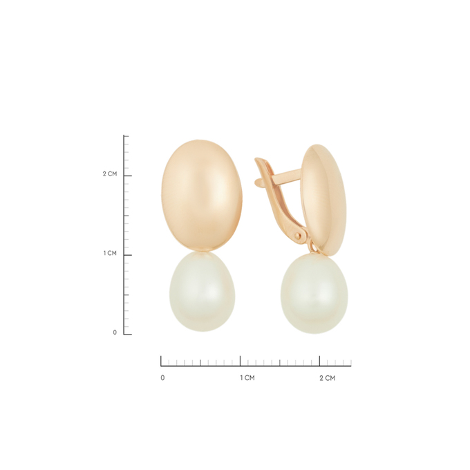 Серьги из золота 585 пробы c культивированным жемчугом, Л 3706 6099 за 45600