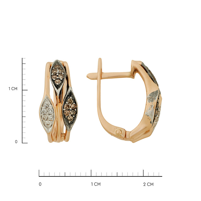 Серьги из золота 585 пробы c бриллиантами, Ц О007 2615 за 52600