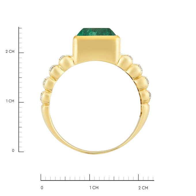 Кольцо из золота 585 пробы c изумрудом и бриллиантами, Л 2811 9472 за 254000