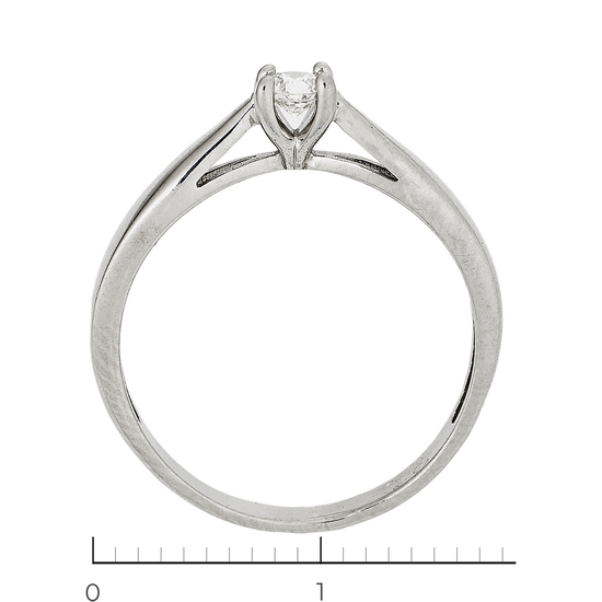 Кольцо из белого золота 585 пробы c 1 бриллиантом, Л22110493 за 19120