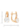 Серьги из красного золота 585 пробы c 24 фианитами