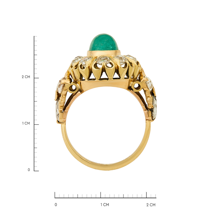 Кольцо из золота 750 пробы c изумрудом и бриллиантами, Л 2812 4995 за 300000