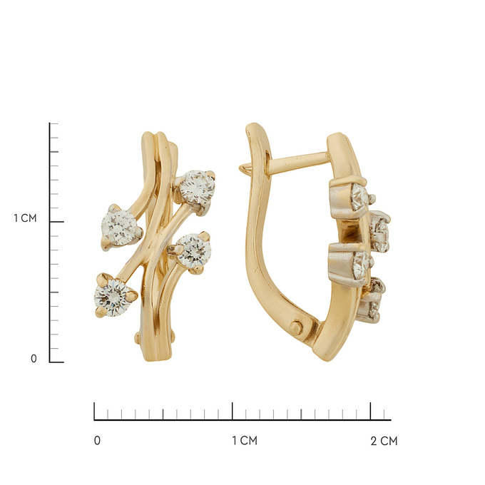 Серьги из золота 585 пробы c бриллиантами, Ц О007 2614 за 61500