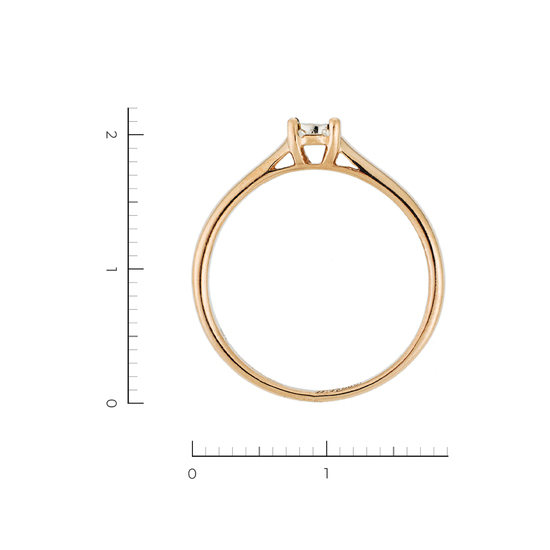 Кольцо из комбинированного золота 585 пробы c 1 бриллиантом, Л06159779 за 10800