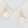 Серьги из красного золота 585 пробы c фианитами
