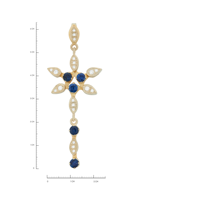 Подвеска из золота 750 пробы c сапфирами и бриллиантами, Л 2811 8193 за 129000