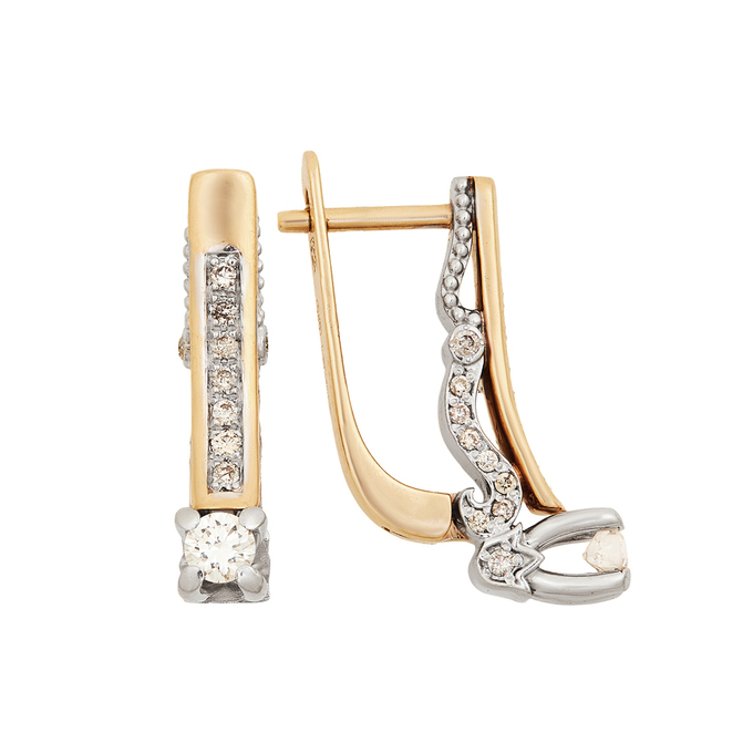 Серьги из золота 585 пробы c бриллиантами, Л 2810 2699 за 85900