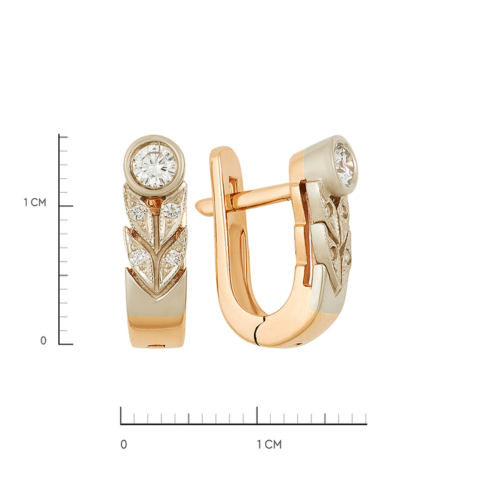 Серьги из золота 585 пробы c бриллиантами, Ц О007 1997 за 72380