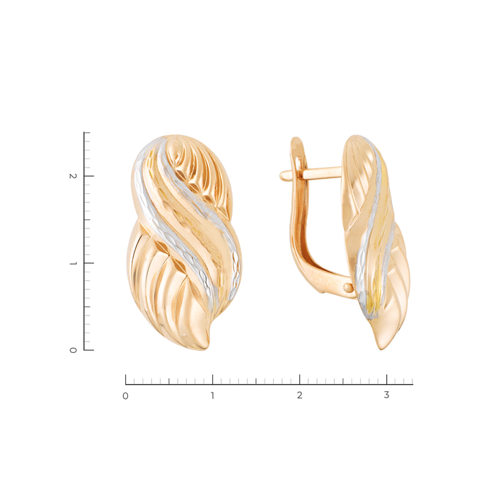 Серьги из комбинированного золота 585 пробы