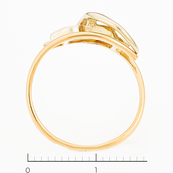 Кольцо из комбинированного золота 585 пробы c фианитами, Л12078410 за 6700