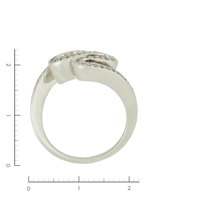 Кольцо из белого золота 585 пробы c 58 бриллиантами, Л 2809 3577 за 50330