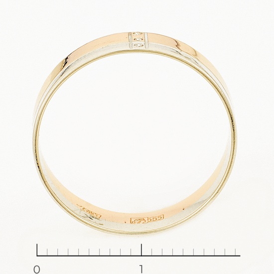 Кольцо из комбинированного золота 585 пробы c 3 бриллиантами, Л09102721 за 8250