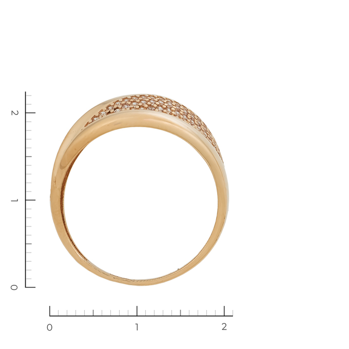 Кольцо из золота 585 пробы c 116 фианитами