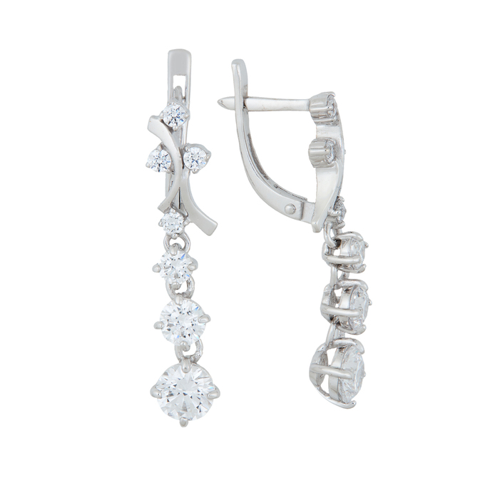 Серьги из золота 585 пробы c фианитами, Л 2414 9424 за 32320