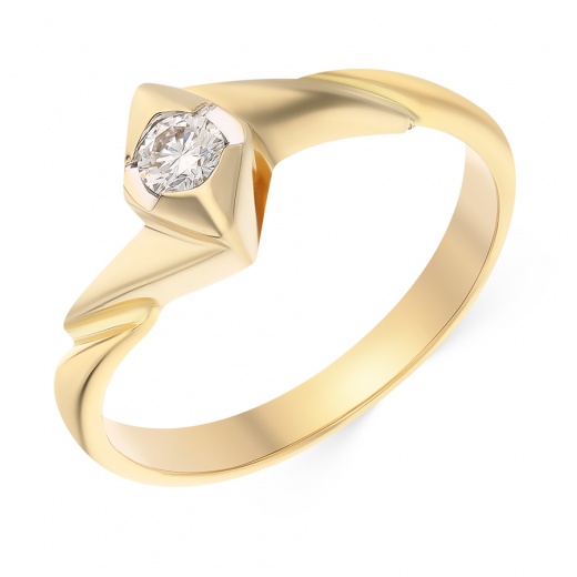 Кольцо из желтого золота 750 пробы c 1 бриллиантом Л47028594 фото 1