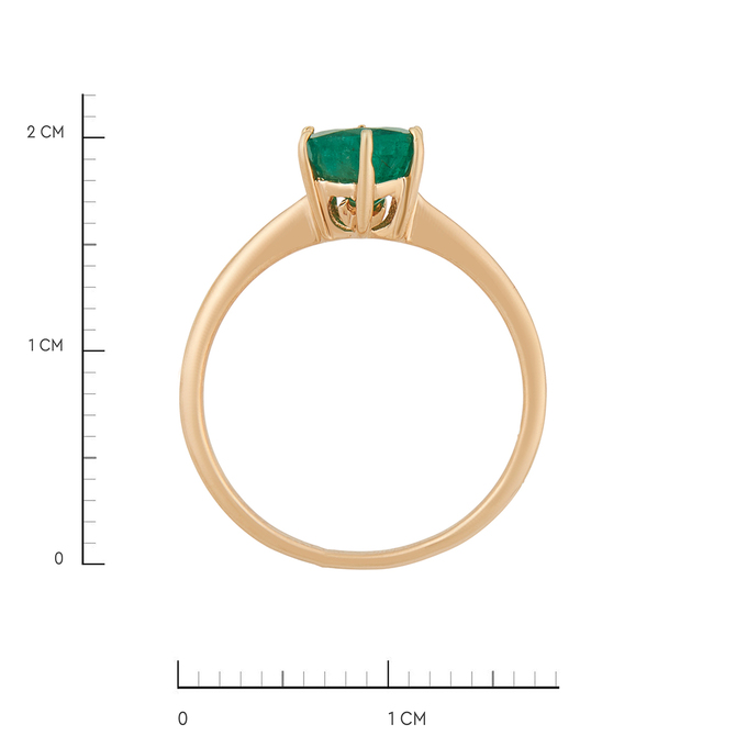 Кольцо из золота 585 пробы c изумрудом, Л 3014 5801 за 36000