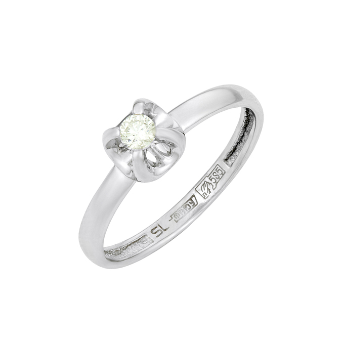 Кольцо из золота 585 пробы c бриллиантом