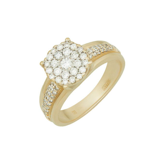 Кольцо из золота 585 пробы c бриллиантами