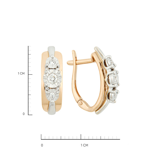 Серьги из золота 585 пробы с бриллиантами, Л 4508 5701 за 55600