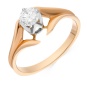 Кольцо из комбинированного золота 583 пробы c 1 бриллиантом Л32017101 фото 1