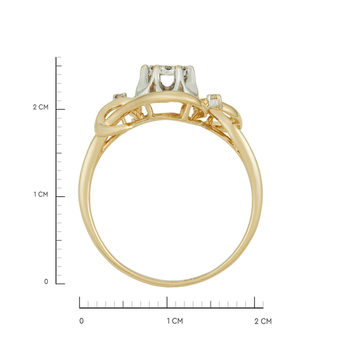Кольцо из золота 585 пробы c бриллиантами, Л 0614 1238 за 34000