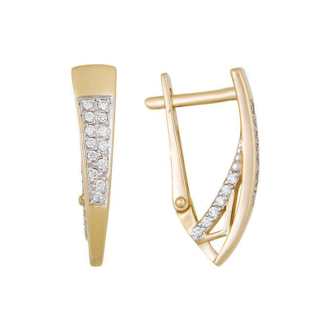 Серьги из золота 585 пробы c фианитами, Ц О007 2531 за 31300