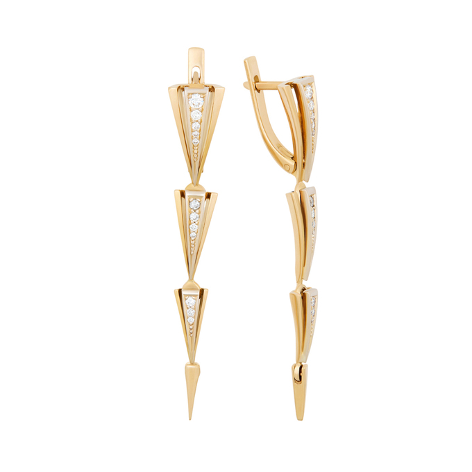 Серьги из золота 750 пробы c бриллиантами