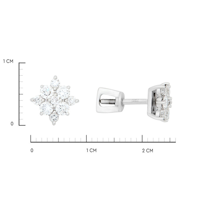 Серьга из золота 585 пробы с бриллиантами, Ц О007 3386 за 26000