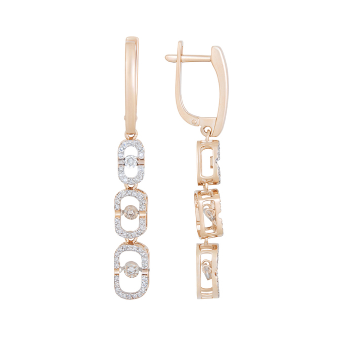 Серьги из золота 585 пробы c бриллиантами, К 0000 5105 за 93400