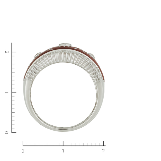 Кольцо из белого золота 585 пробы c 29 бриллиантами и эмалями, Л30135597 за 40140