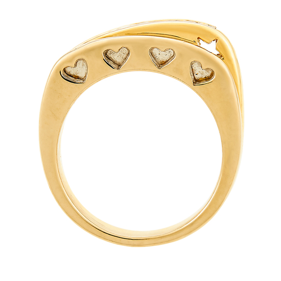 Кольцо из комбинированного золота 750 пробы c 8 бриллиантами, Л09095991 за 80000