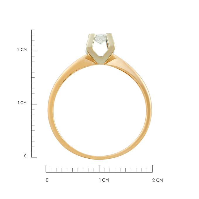 Кольцо из золота 585 пробы c бриллиантом, Л 0515 3872 за 31920