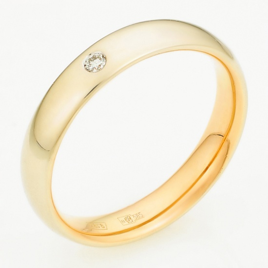 Кольцо из комбинированного золота 585 пробы c 1 бриллиантом, Л35058506 за 20100