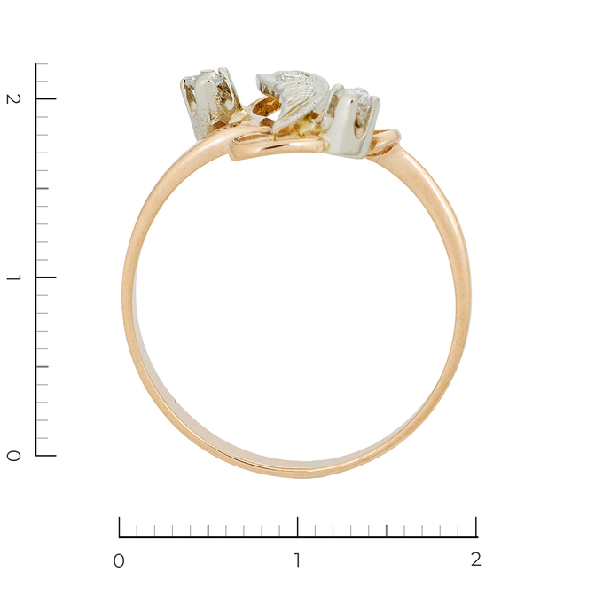Кольцо из золота 585 пробы c 3 бриллиантами, Л 2902 6841 за 17950